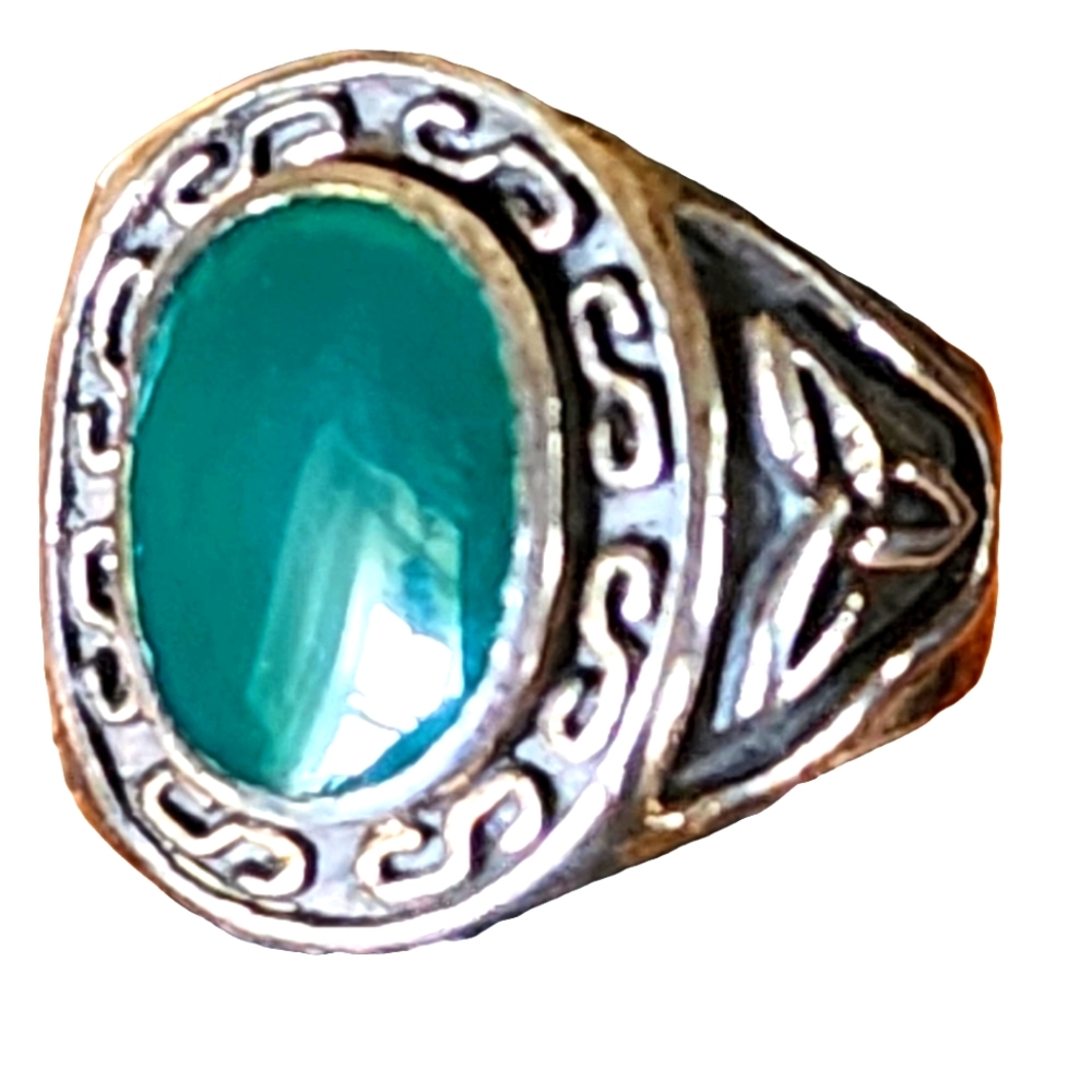 Sterling silver Celtic green at gate ring size 10.5 unisex ST PATTY'S Je…